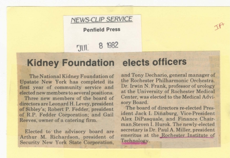 Kidney Foundation elects officers