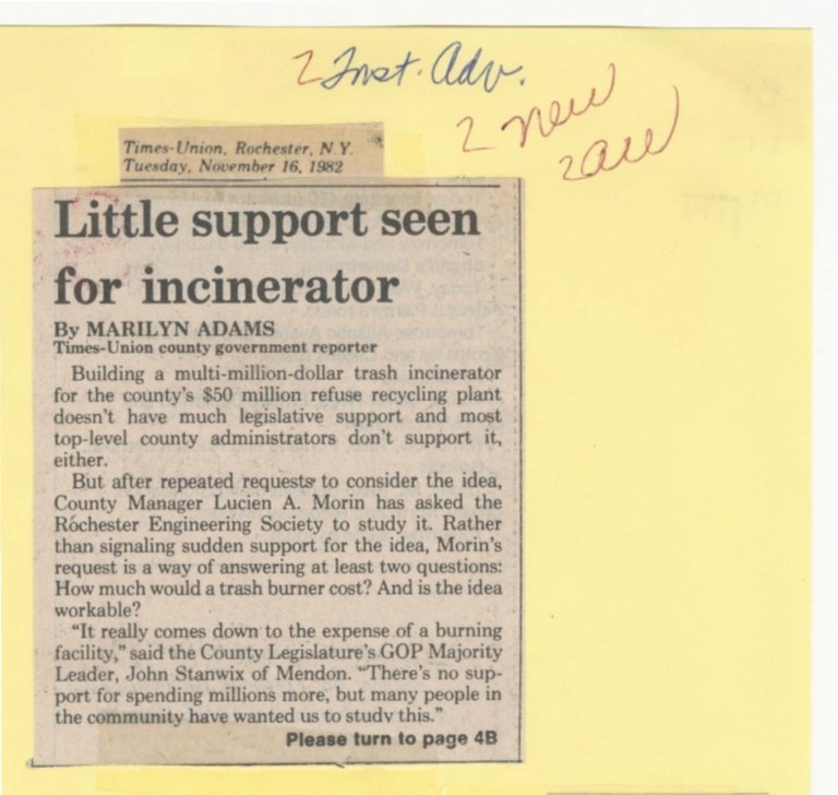 Little support seen for incinerator