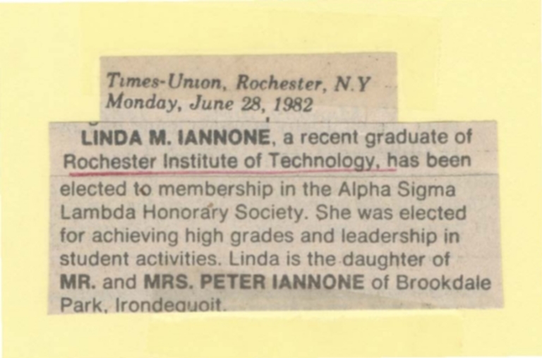 Linda M. Iannone, recent graduate of Rochester