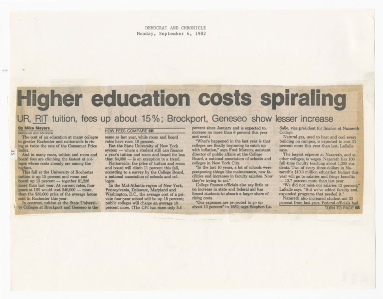 Higher education costs spiraling
