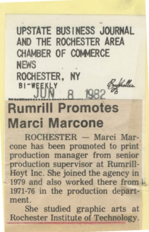 Rumrill promotes Marci Marcone