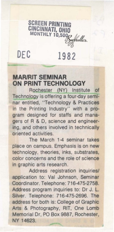 MAR/RIT seminar on print technology