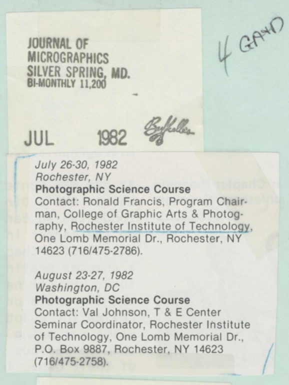 Photographic science course