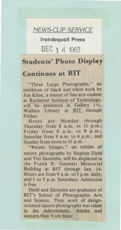 Student's photo display continues at RIT