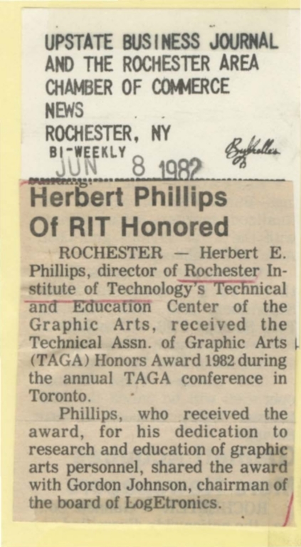 Herbert Phillips of RIT honored