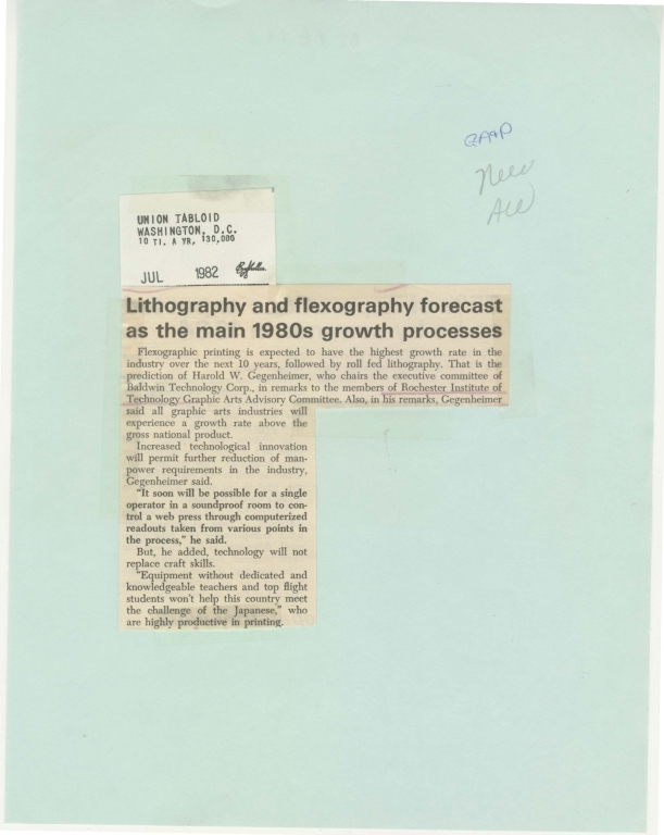 Lithography and felxography forecast as main 1980s growth processes