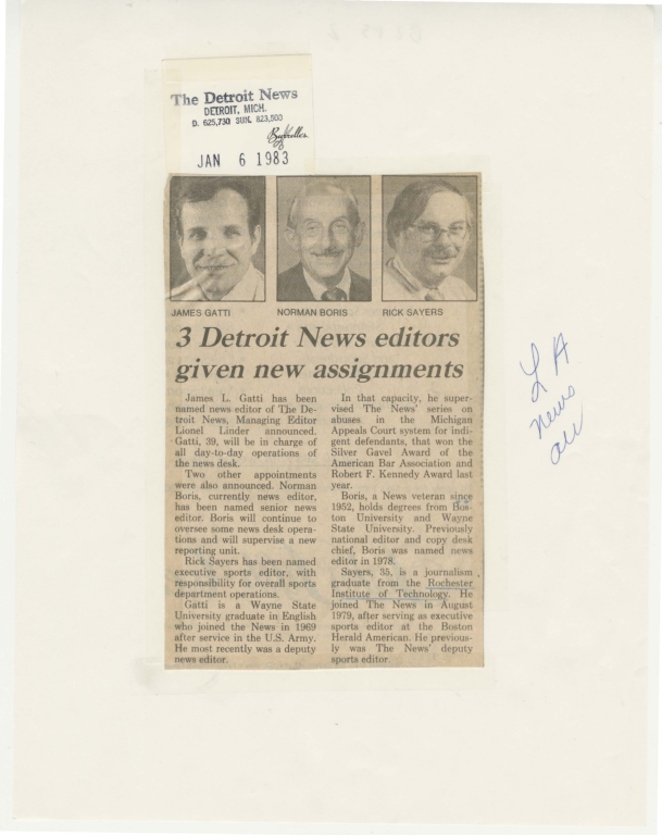 3 Detroit news editors given new assignments