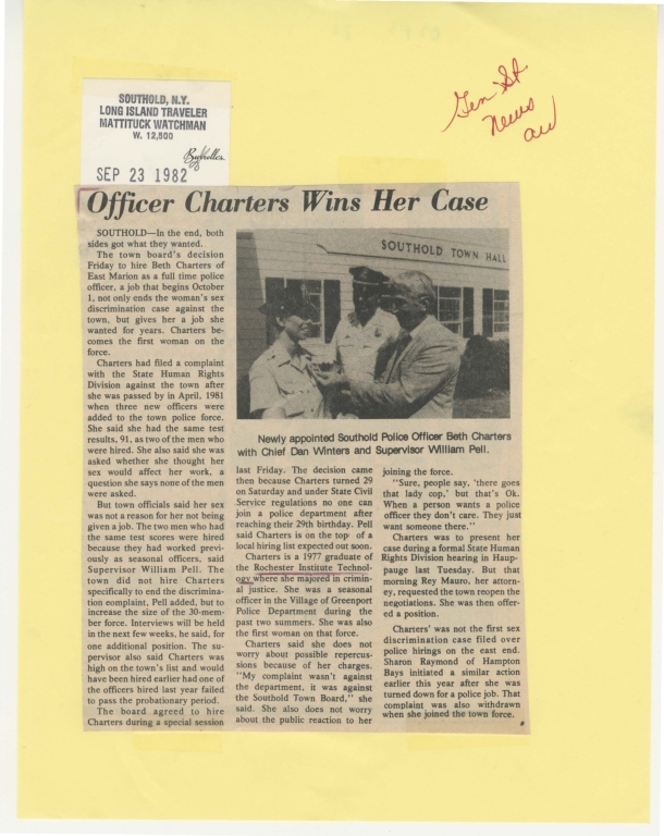 Officer charters wins her case