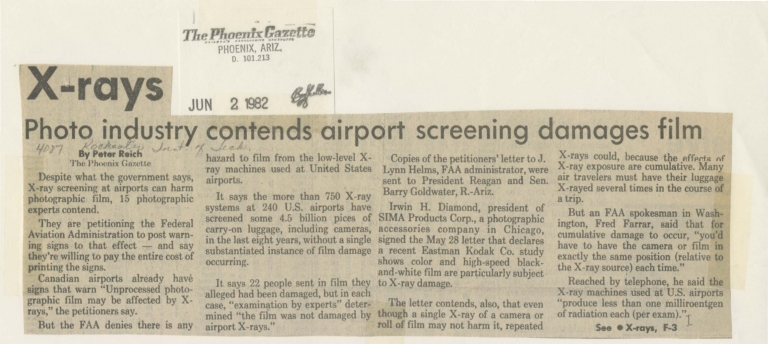 Photo industry contends airport screening damages film