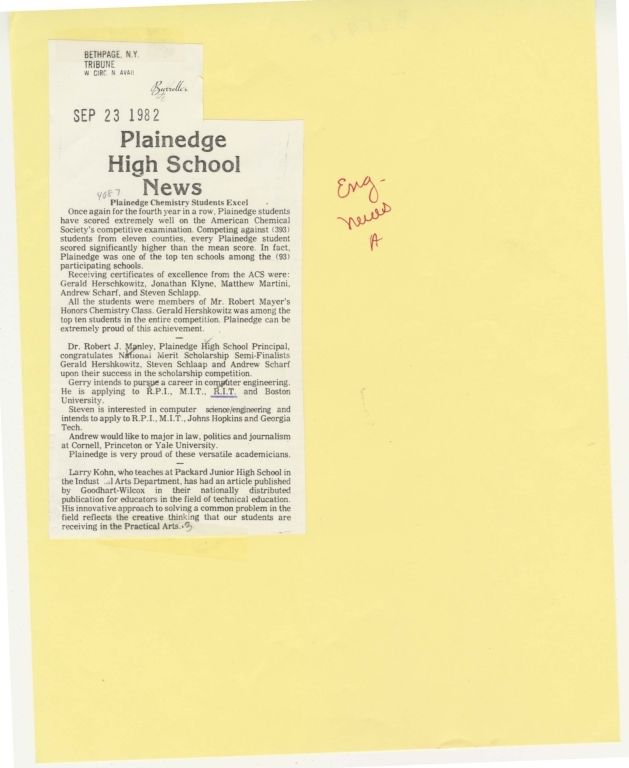 Plainedge high school news