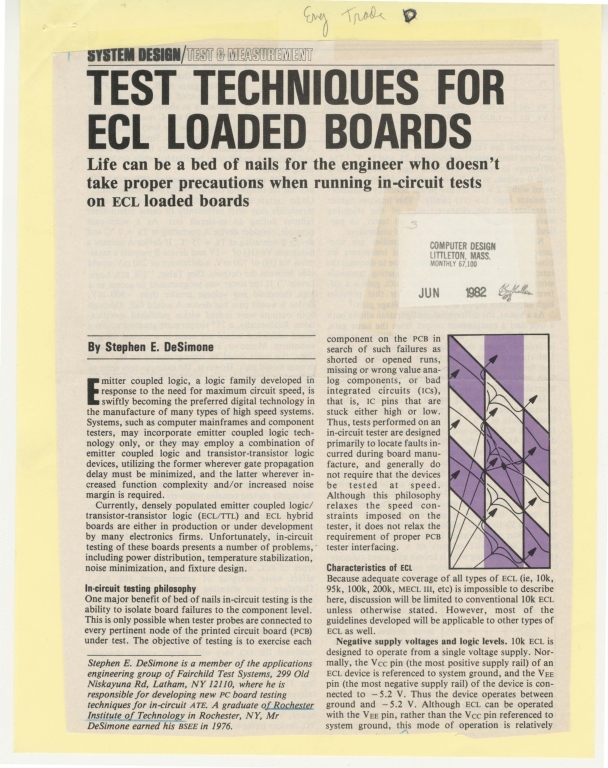 Test techniques for ECL loaded boards