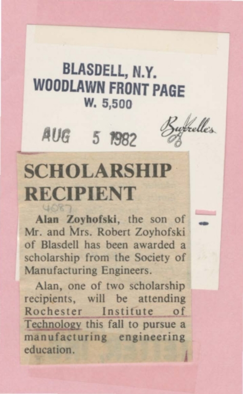 Scholarship recipient