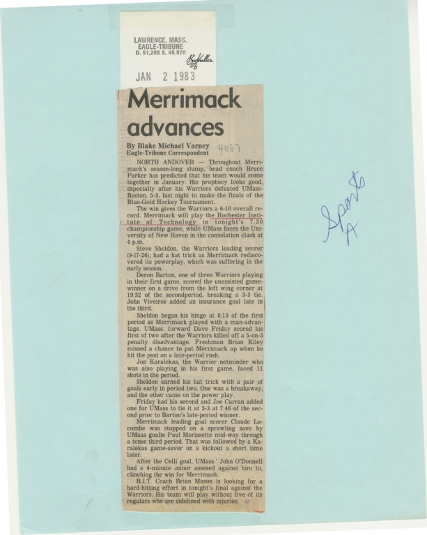 Merrimack advances