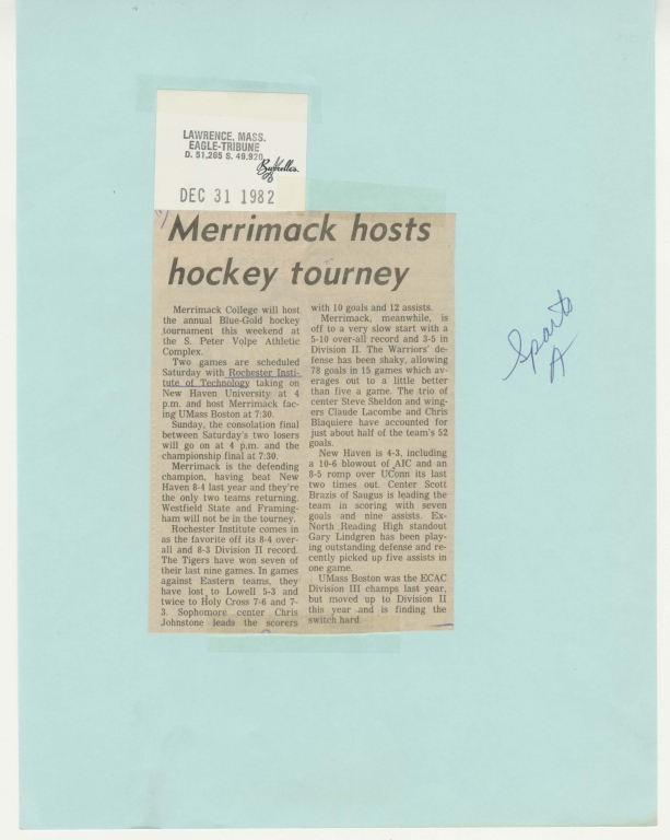 Merrimack hosts hockey tourney