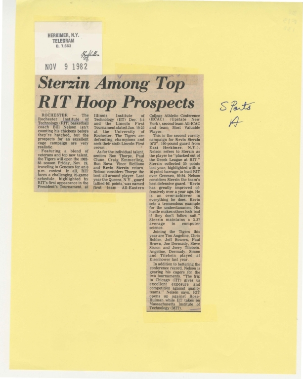 Sterzin among top RIT hoop prospects