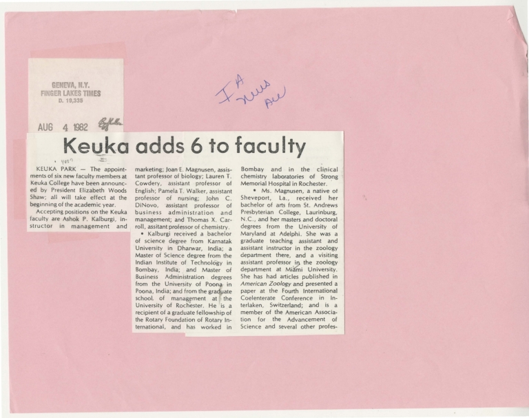 Keuka adds 6 to faculty