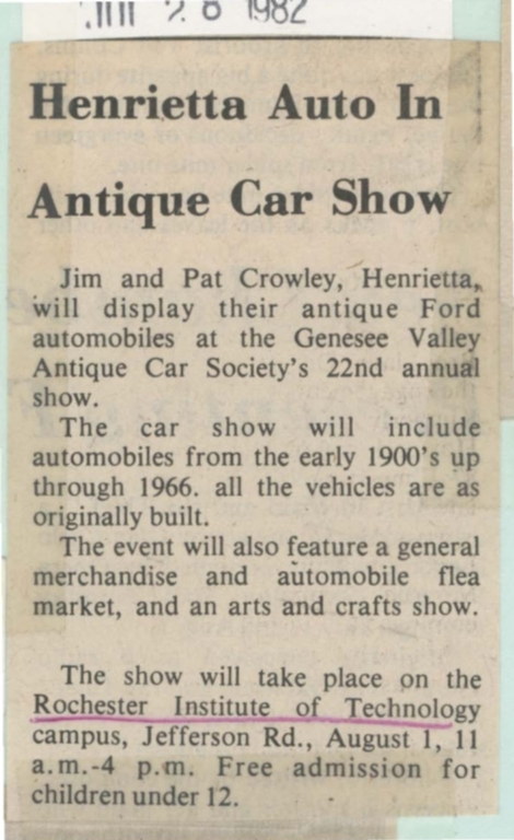 Henrietta auto in antique car show