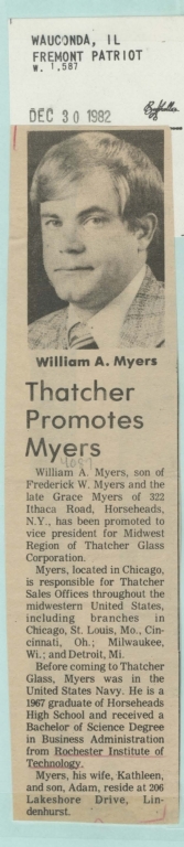 Thatcher Promotes Myers