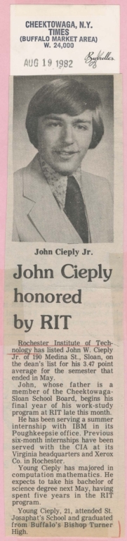 John Cieply honored by RIT