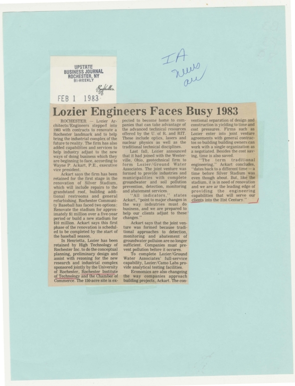 Lozier Engineers faces busy 1983