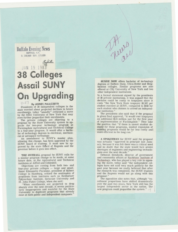 38 colleges assail SUNY on upgrading
