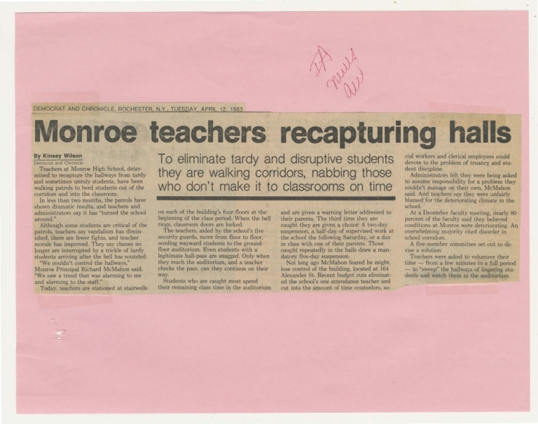 Monroe teachers recapturing halls