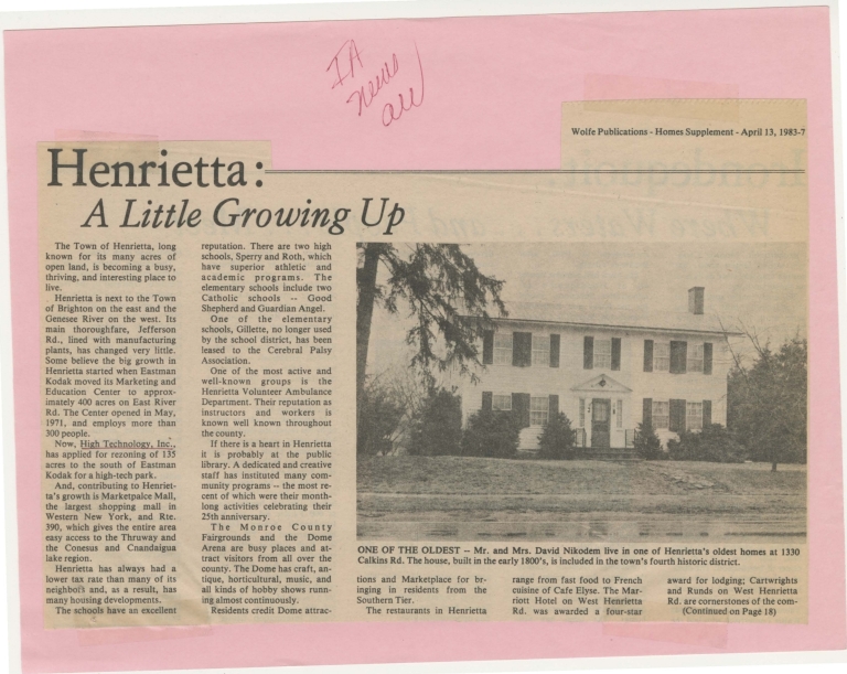Henrietta: little growing up