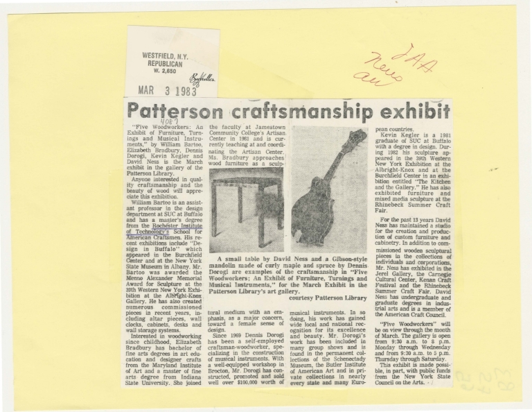 Patteson craftmanship exhibit