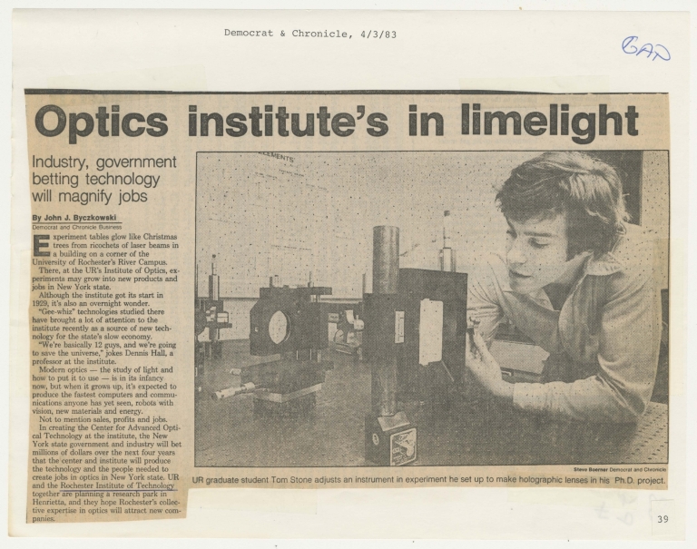 Optics institute's in limelight