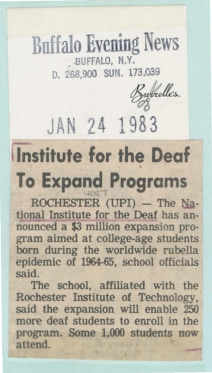 Institute for deaf to expand programs