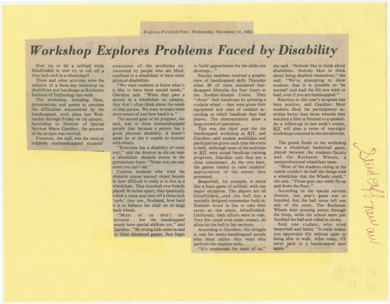 Workshop explores problems faced by disability