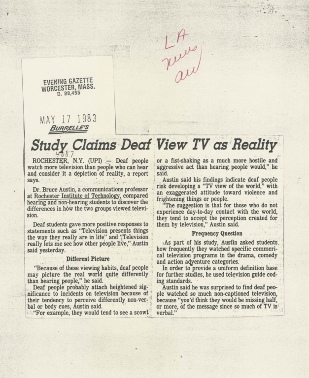 Study claims deaf view TV as reality