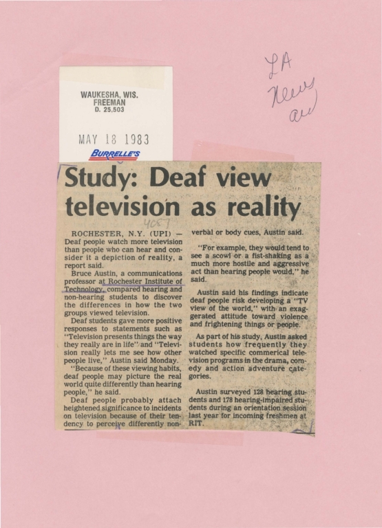 Study: deaf view televison as reality