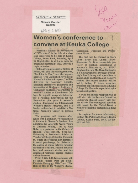 Women's conference to convene at Keuka College