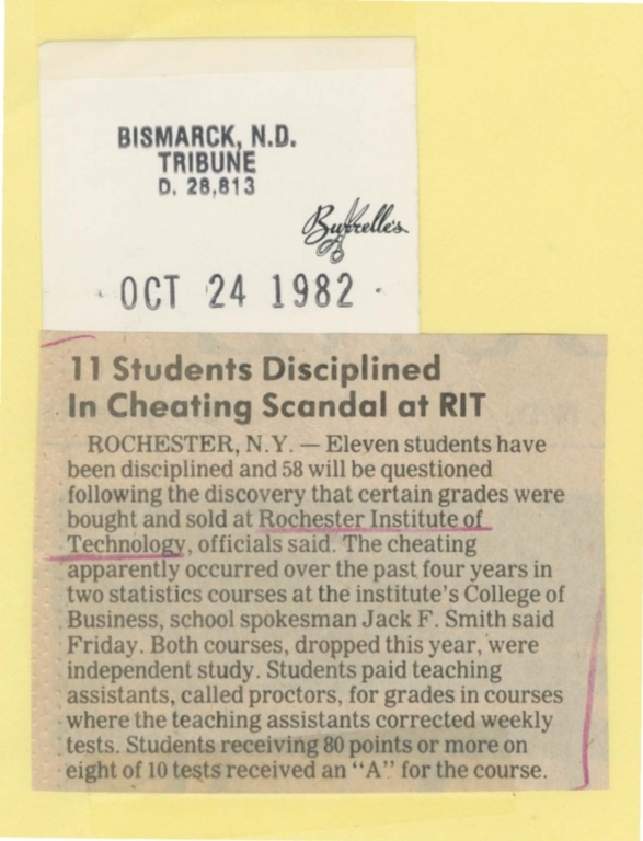 11 students disciplined in cheating scandal at RIT