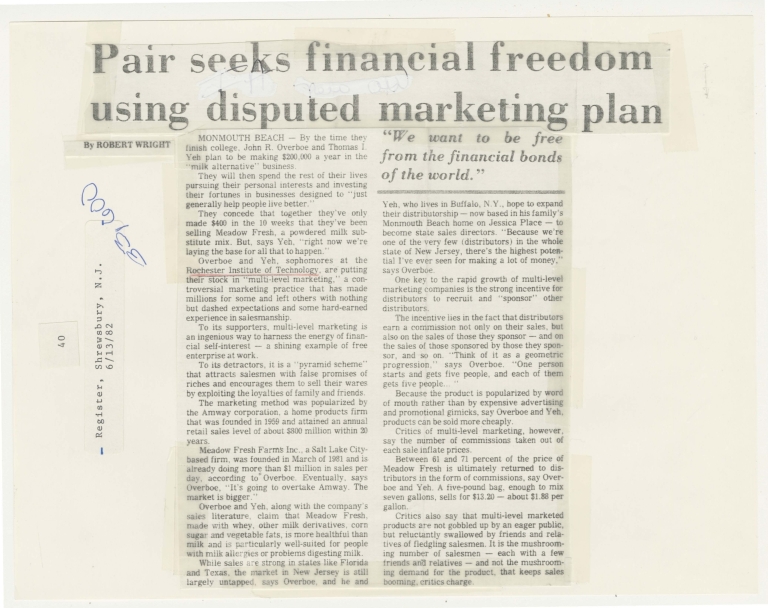 Pair seeks financial freedom using disputed marketing plan