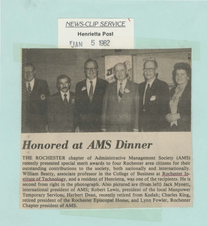 Honored at AMS dinner