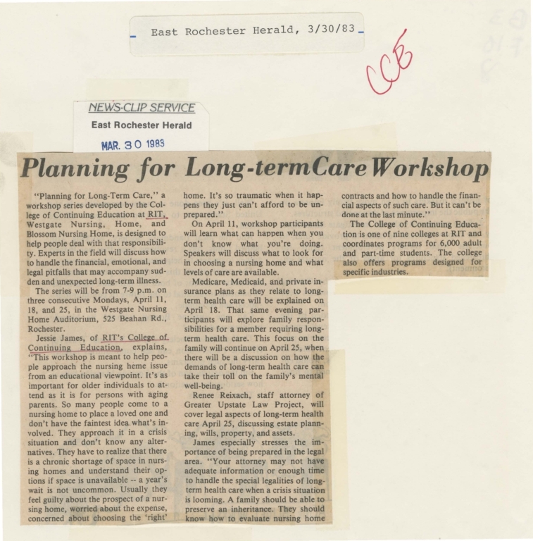 Planning for long-term care workshop