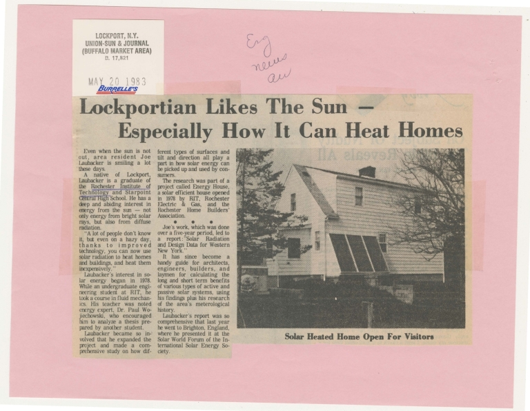 Lockportian likes sun-- especially how it can heat homes
