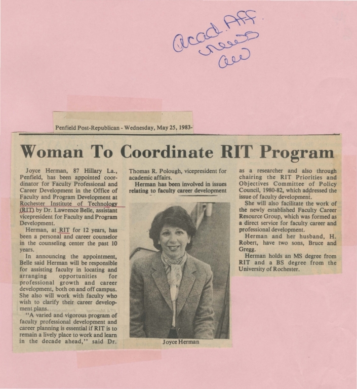 Woman to coordinate RIT program