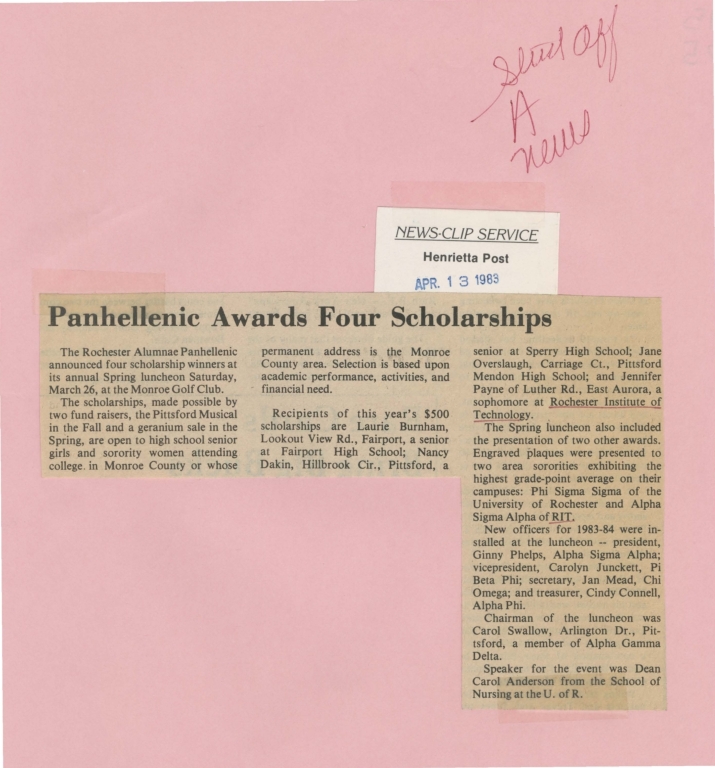 Penhellenic awards four scholarships