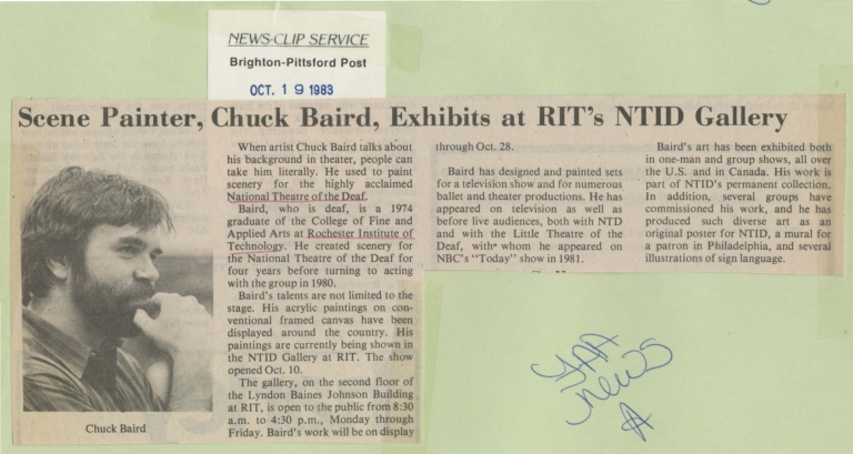 Scene painter, Chuck Baird, exhibits at RIT's NTID Gallery