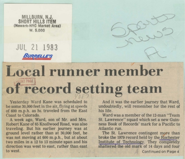 Local runner member of record setting team