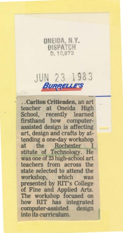 .. Carlton Crittenden, an art teacher at Oneida