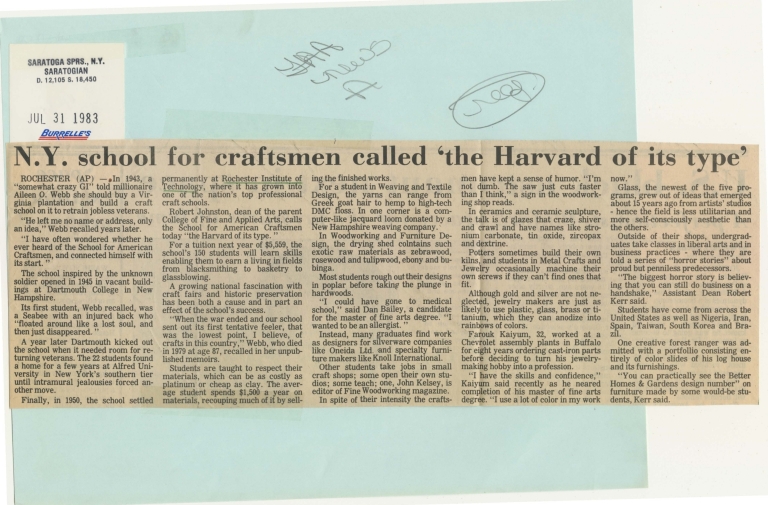 N.Y. school for craftsmen called 'the Harvard of its type'