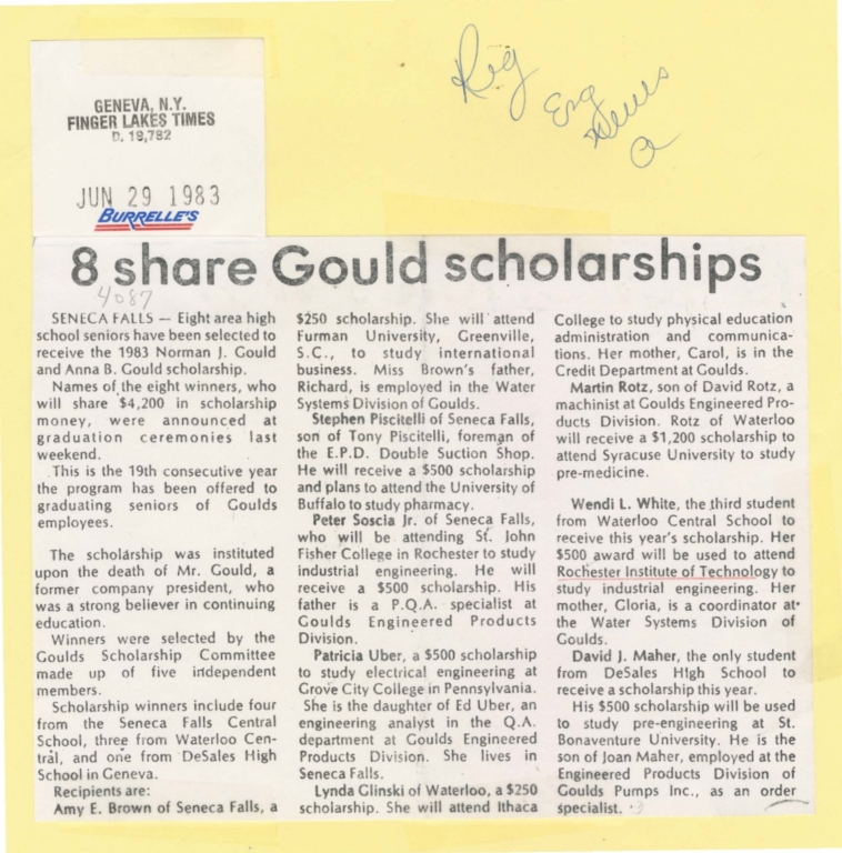 8 share Gould scholarships