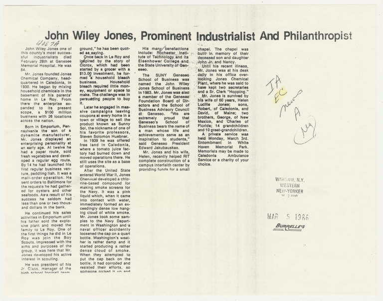 John Wiley Jones, prominent industrialist and philanthropist