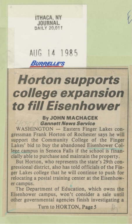 Horton supports college expansion to fill Eisenhower
