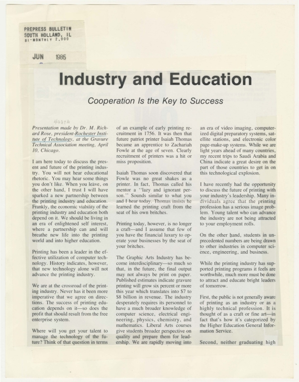 Industry and education