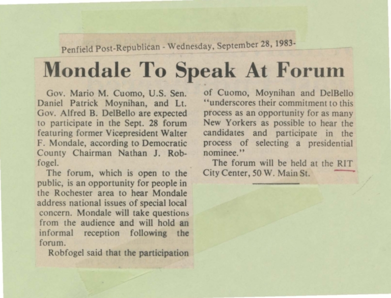 Mondale to speak at forum